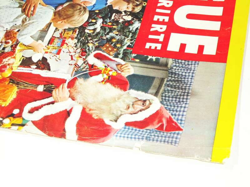 Neue Illustrierte Poster Plakat Frohe Weihnachten Weihnachtsmann Vintage 