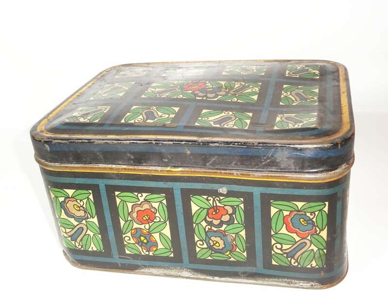 Alte Art Deco Blechdose Behälter Vorratsdose Laden Deko Box Sammler 1930er 