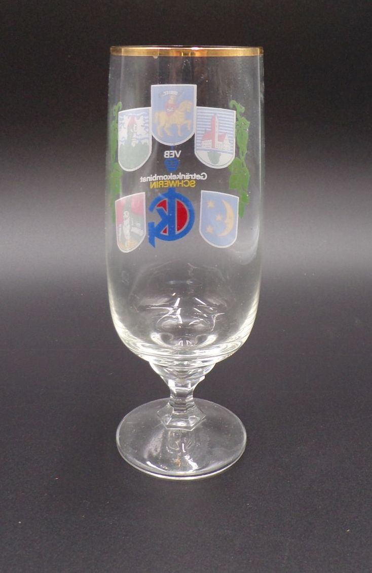 Altes Bierglas VEB Getränkekombinat Schwerin DDR Retro Vintage Sammler