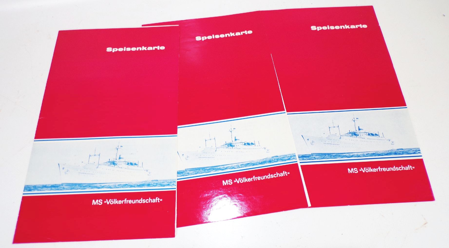 DDR Reise Nachlass MS Völkerfreundschaft Schiffsreise Programm Speisekarten 
