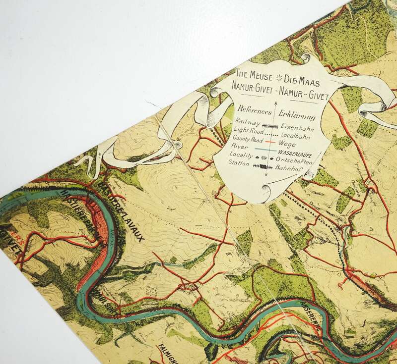 Prospekt Belgische Staatseisenbahn Die Maas von Namur bis Givet 1911 Belgien 