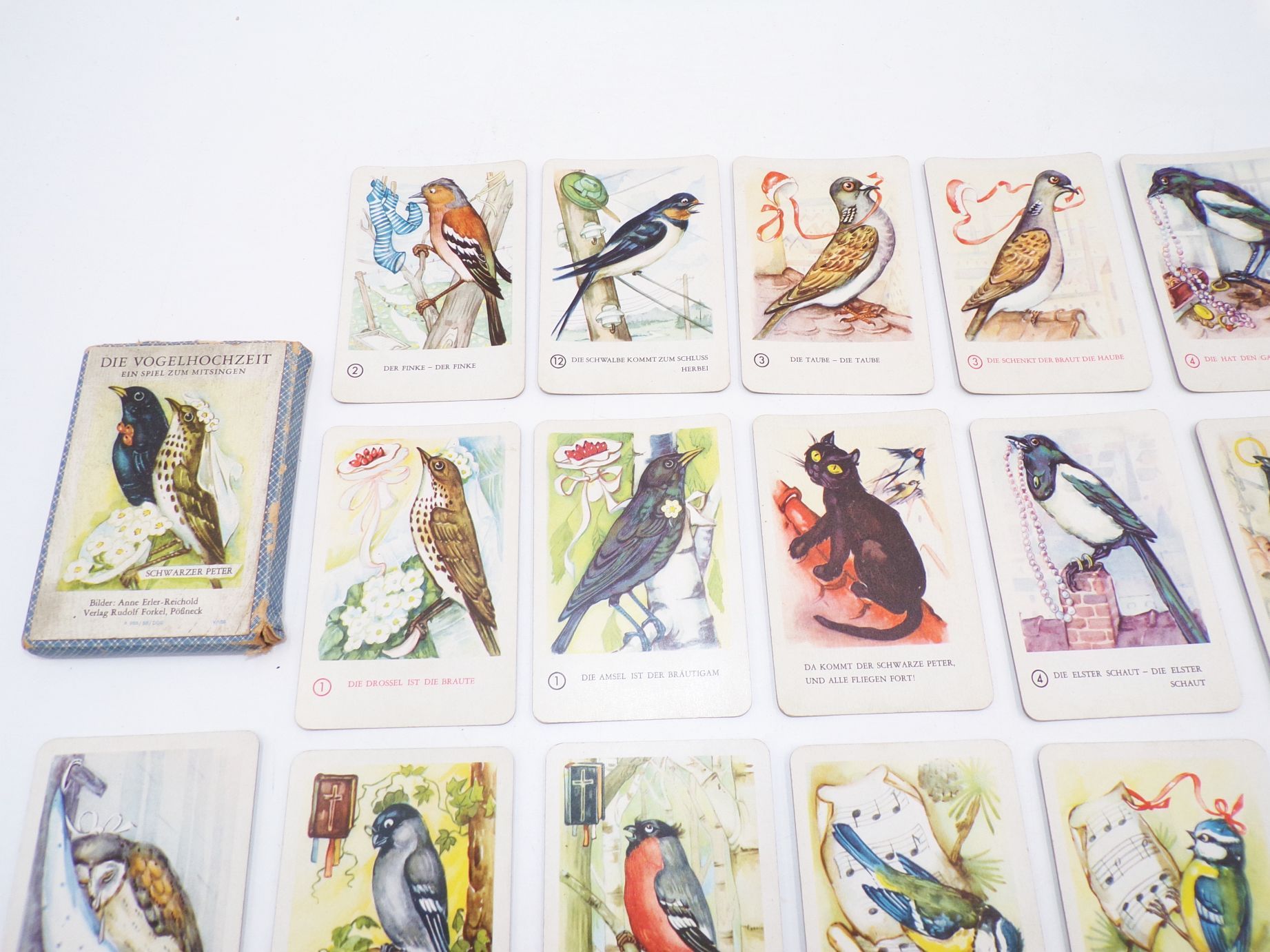 Die Vogelhochzeit Ein Spiel zum mitsingen Schwarzer Peter 1958 DDR Kartenspiel Die Vogelhochzeit Ein Spiel zum mitsingen Schwarzer Peter 1958 DDR Kartenspiel