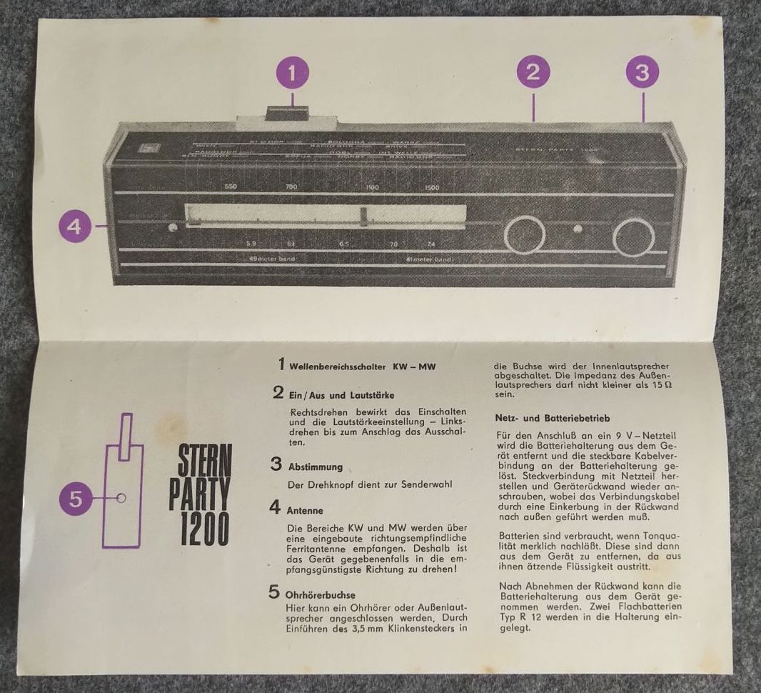 Originale Garantie Urkunde 1975 Stern Party 1200 VEB Kombinat Originale Garantie Urkunde 1975 Stern Party 1200 VEB Kombinat