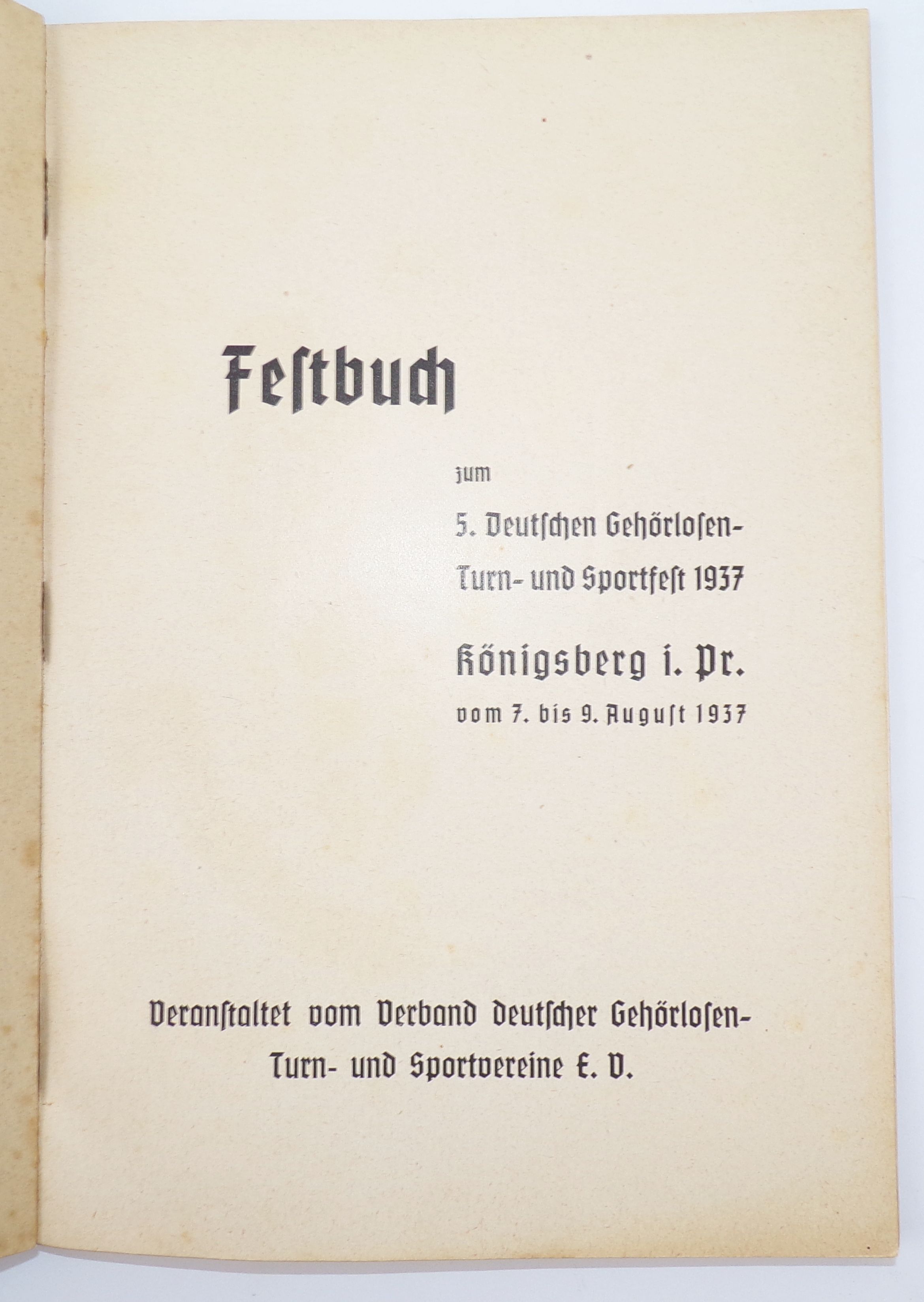 Turn und Sportfest der Gehörlosen 1937 Königsberg Ostpreußen Turn und Sportfest der Gehörlosen 1937 Königsberg Ostpreußen