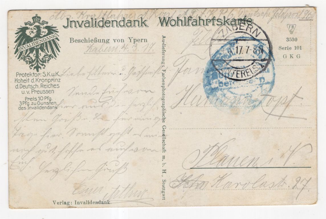 Ak Beschießung von Ypern 197 Invalidendank Wohlfahrtskarte W Bürger Ak Beschießung von Ypern 197 Invalidendank Wohlfahrtskarte W Bürger