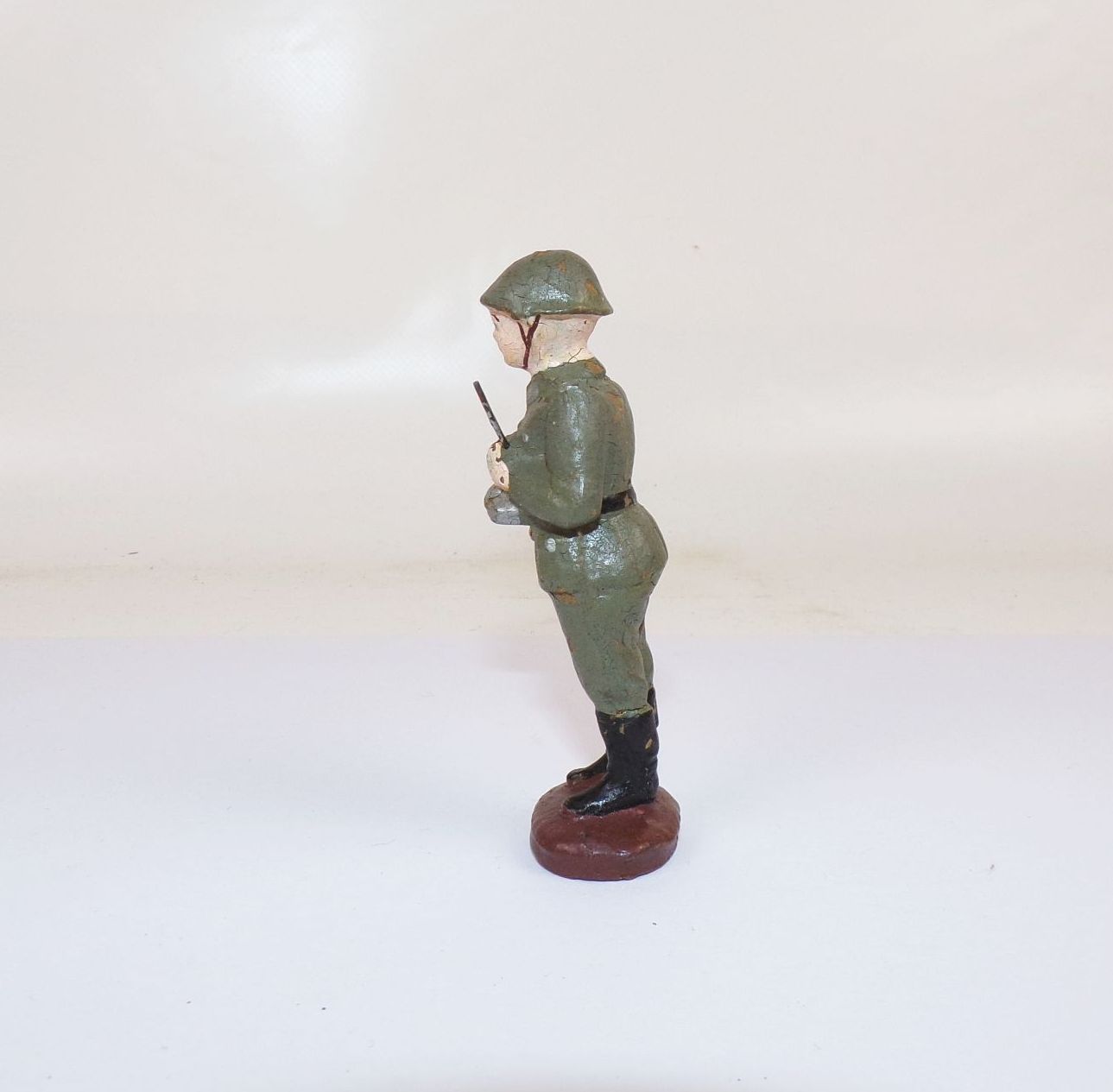 Alte Massefigur NVA Wachsoldat mit Gewehr MPi wohl Georg Blechschmidt