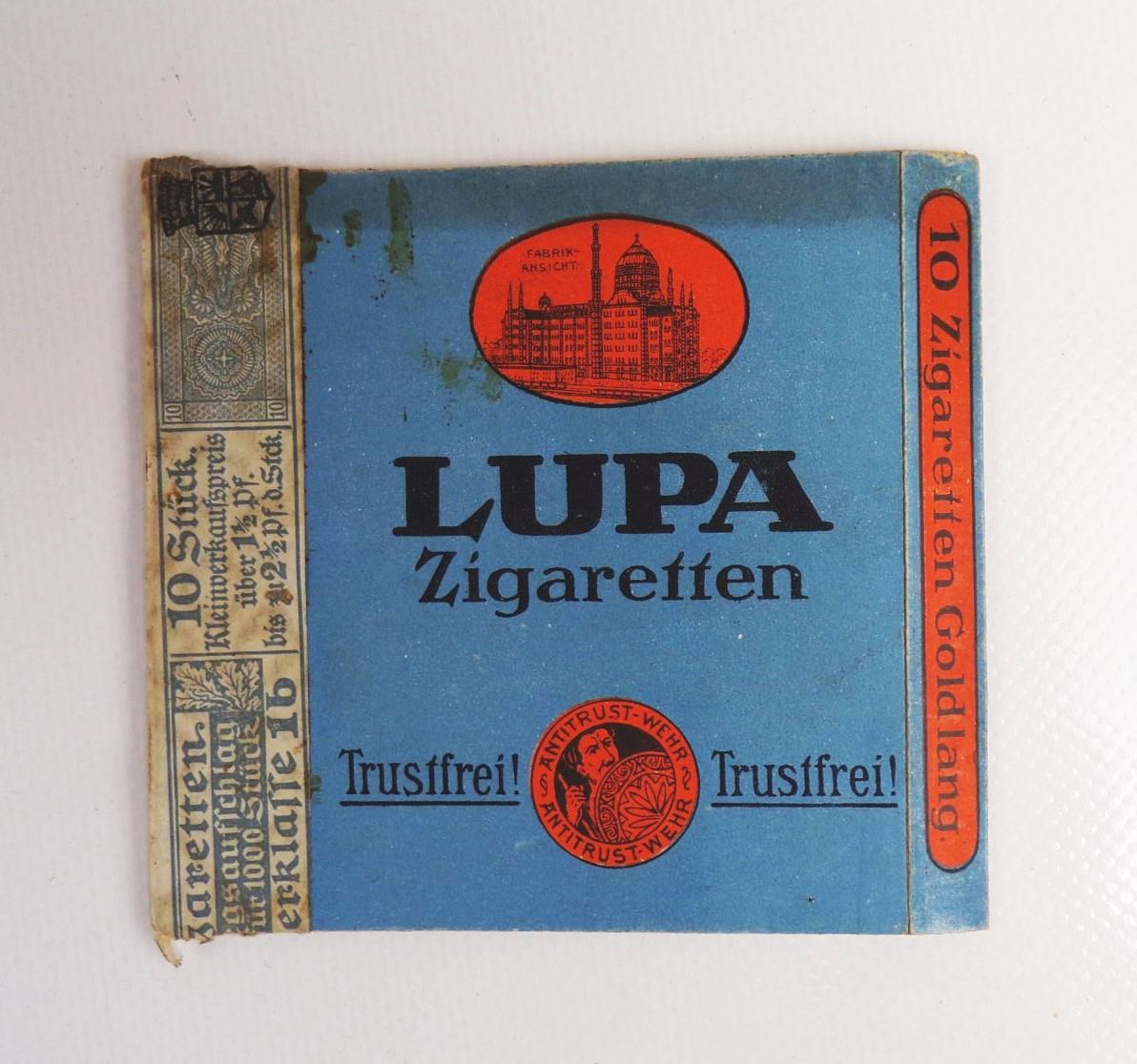 Alte Lupa Zigaretten Yenidze Dresden Zigaretten Reklame Pappschachtel 