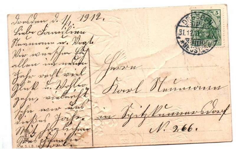 Ak Biefträger mit Klee Viel Glück im neuen Jahr 1911 geprägt