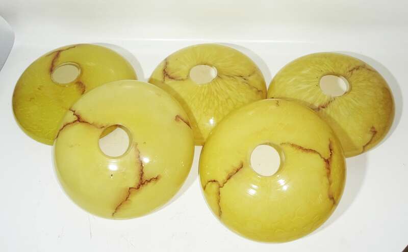 Glas Lampenschirm Schale für alte Schalenlampe D 22 cm Marmoriert 1940er