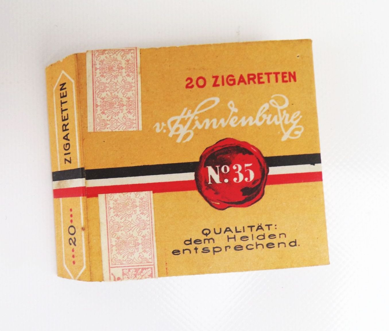 Alte Hindenburg Zigaretten Dose 1 Wk WW1 Zigarettenschachtel 