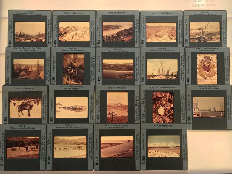 Dias alte Lehrmittel Sowjetunion Deutschland Glasdias