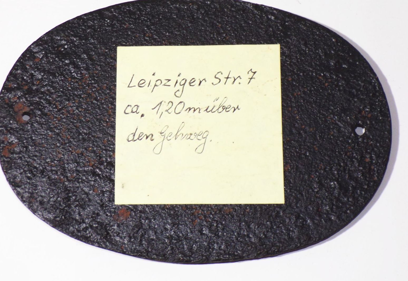 Dresden Schild Elbhöhe 1876 Pegelstand Wasserhöhe Elbe Pieschen