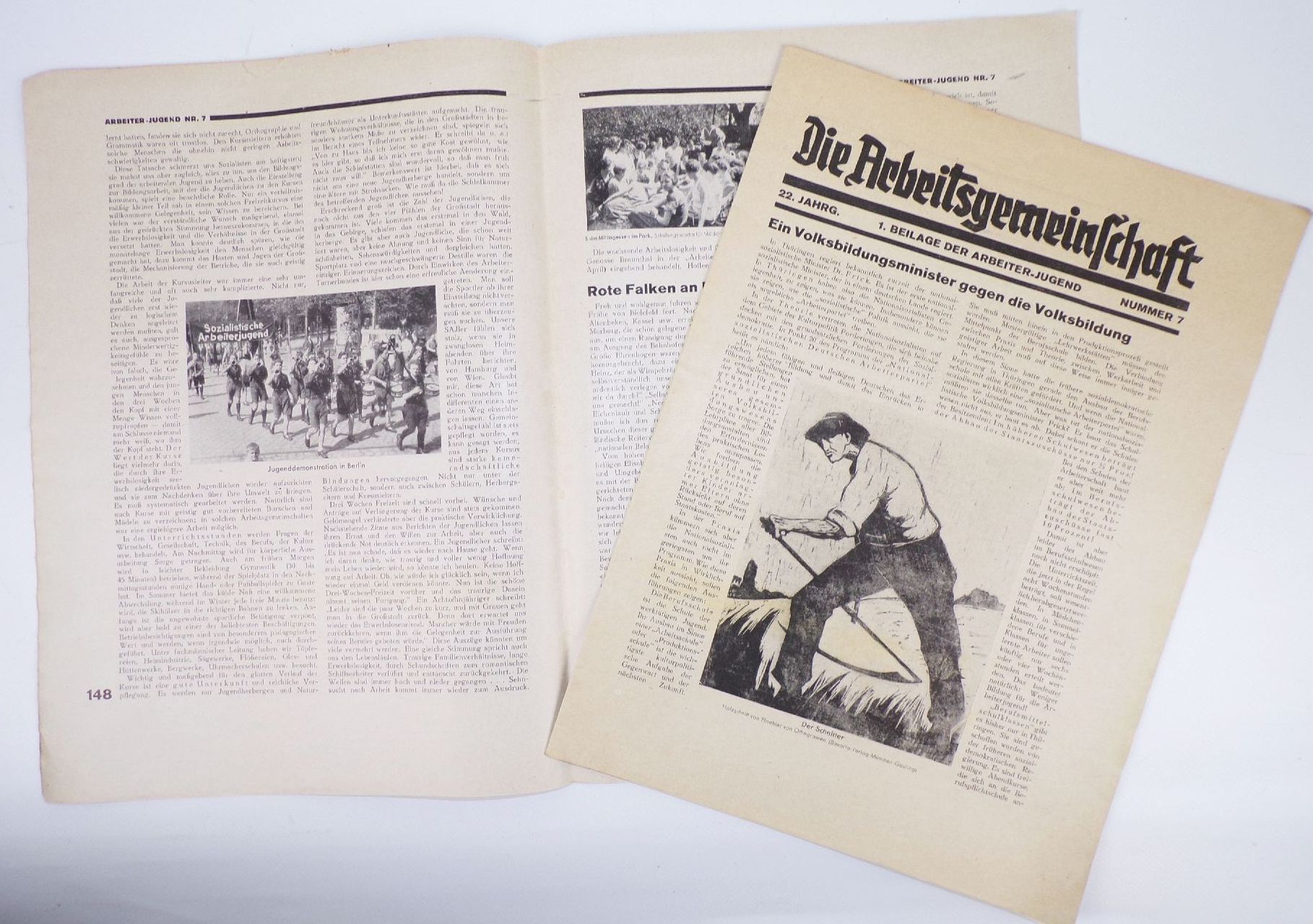 Arbeiter Jugend 1930 Kampf den Nationalsozialismus Nr 7 von 1930 SPD Zeitung