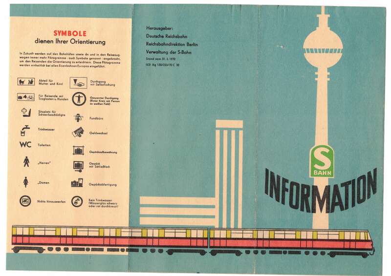S Bahn Information 1970 Berlin Deutsche Reichsbahn DDR