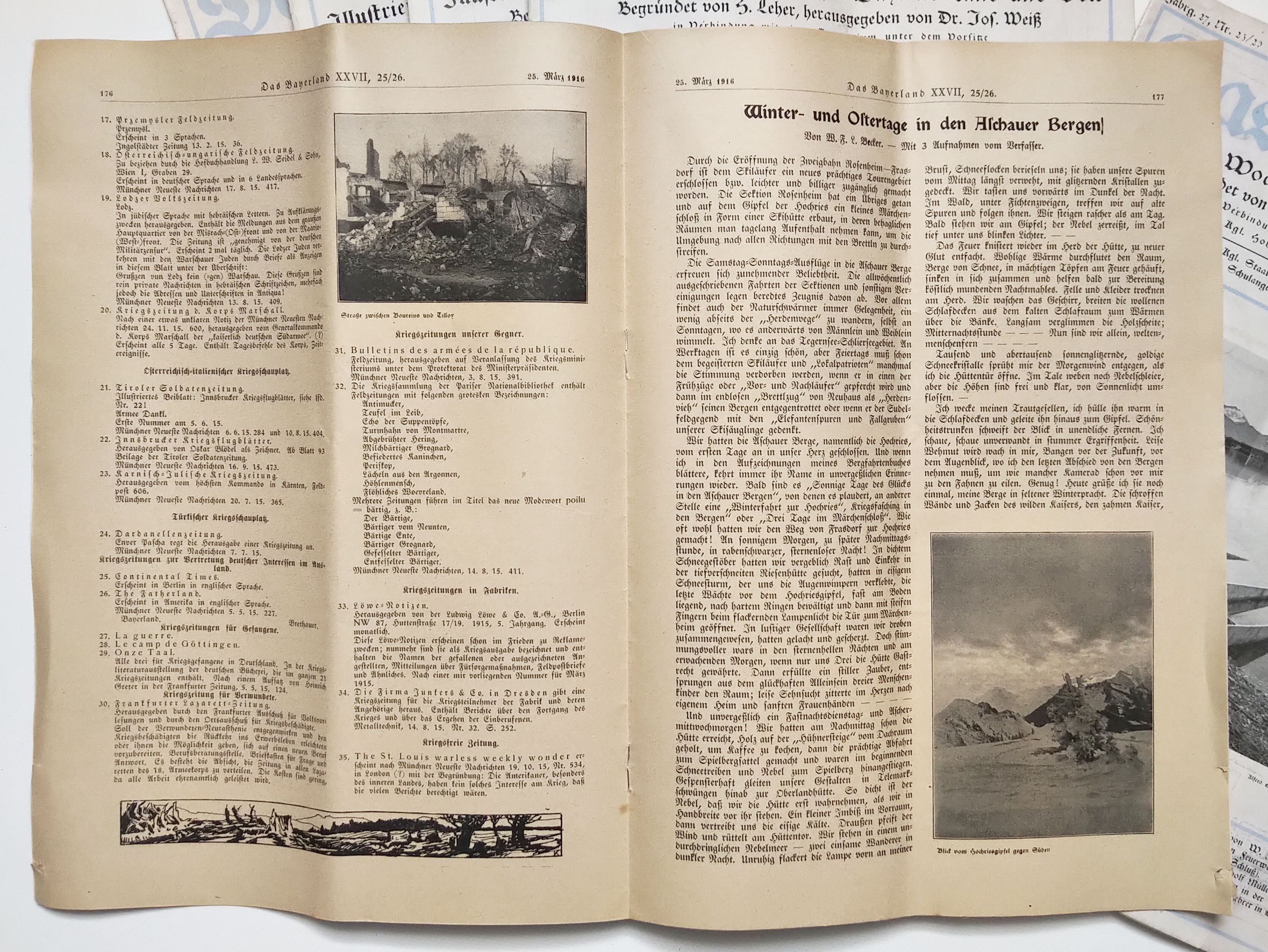 Originale Zeitschriften Das Bayerland 1916 Jahrgang 27 Illustrierte Wochenschrift Originale Zeitschriften Das Bayerland 1916 Jahrgang 27 Illustrierte Wochenschrift
