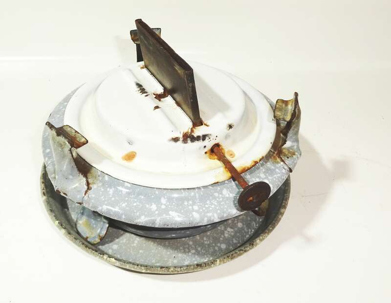 Original Haller Kocher Email Grau Camping Vintage Petroleum Deko Emaille