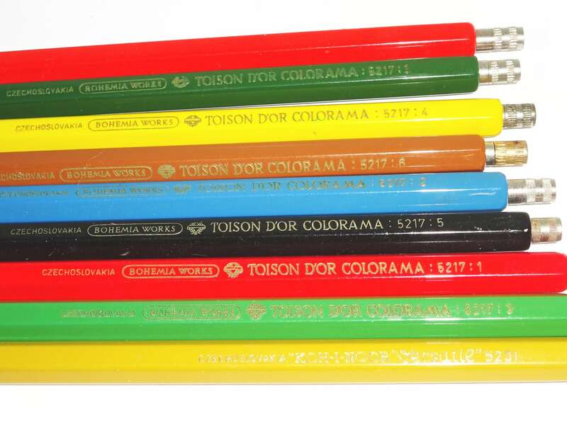 Bohemia Works Fallbleistifte 9 Stück Lederetui Fallminenstift Vintage