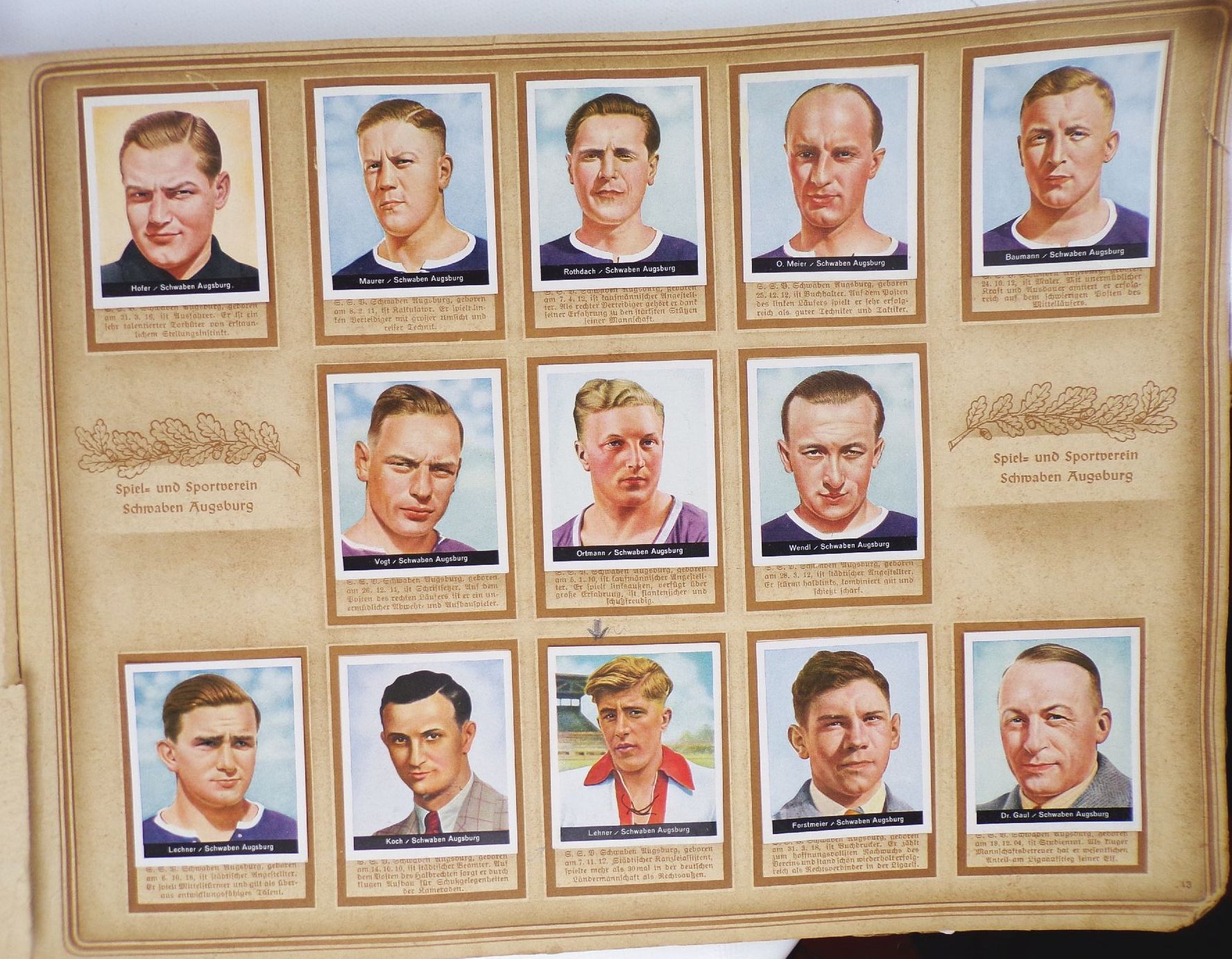 Hinein Fußball Sammelbilderalbum Cigarettenfabrik Müller Dresden um 1930 Hinein Fußball Sammelbilderalbum Cigarettenfabrik Müller Dresden um 1930