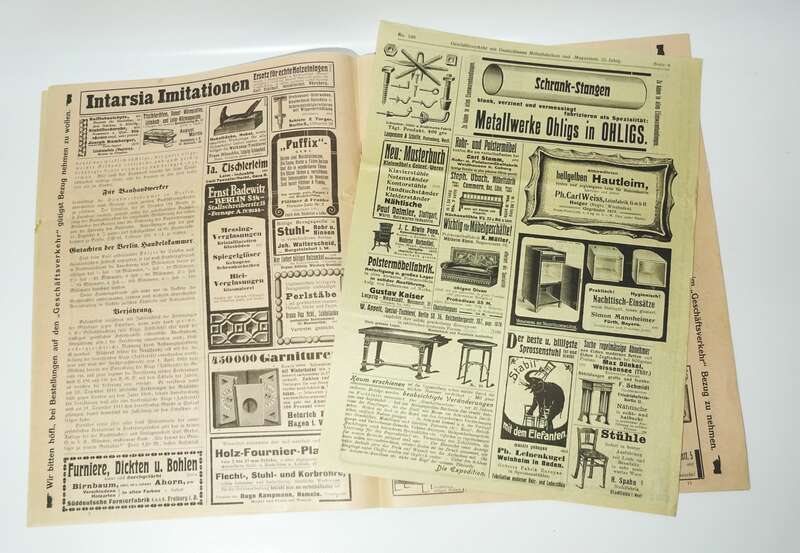 Offertenblatt Geschäftsverkehr Möbel 1911 1912 Werbeanzeigen Annoncen Reklame