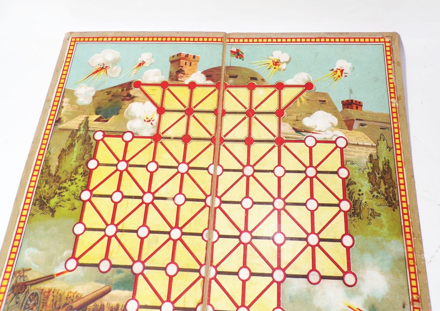 Spear u Söhne Belagerungsspiel Spielbrett um 1910 militärisches Brettspiel