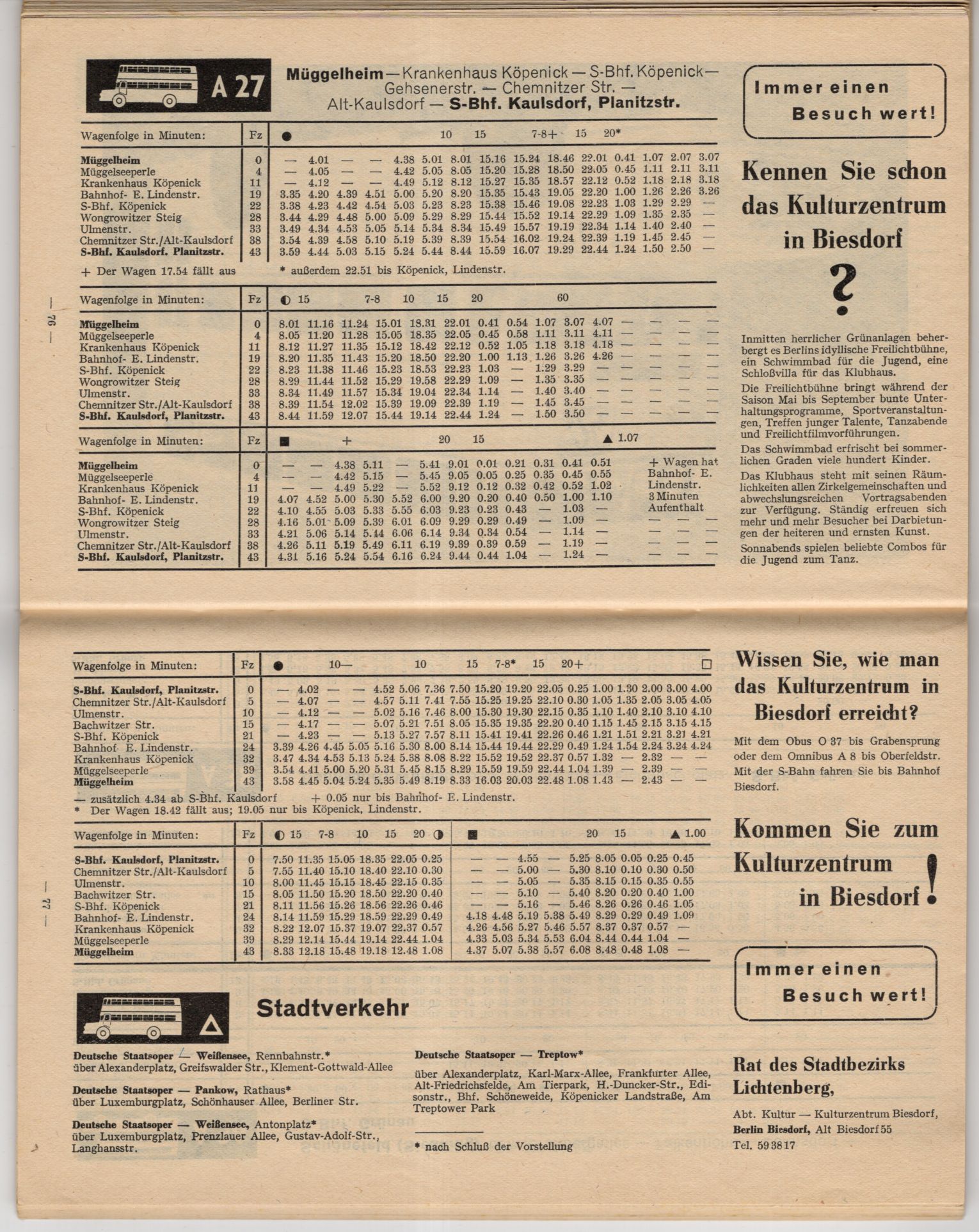 BVG Fahrplan und Informationsheft Mai bis Oktober 1963 DDR 