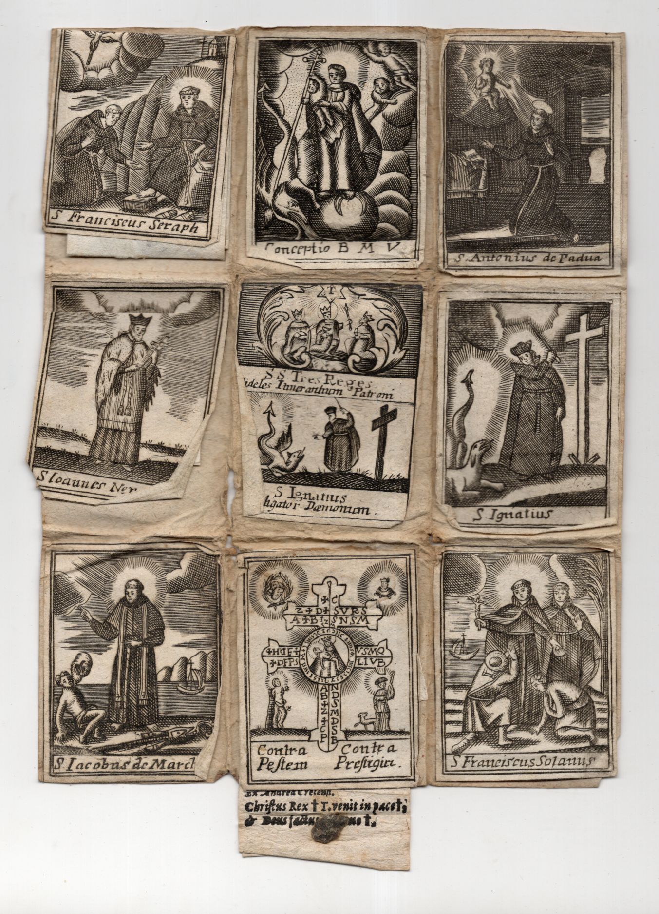 Uraltes Breverl Breve Breferl Heiltumstäschchen Religion um 1800 Schutzbrief Uraltes Breverl Breve Breferl Heiltumstäschchen Religion um 1800 Schutzbrief