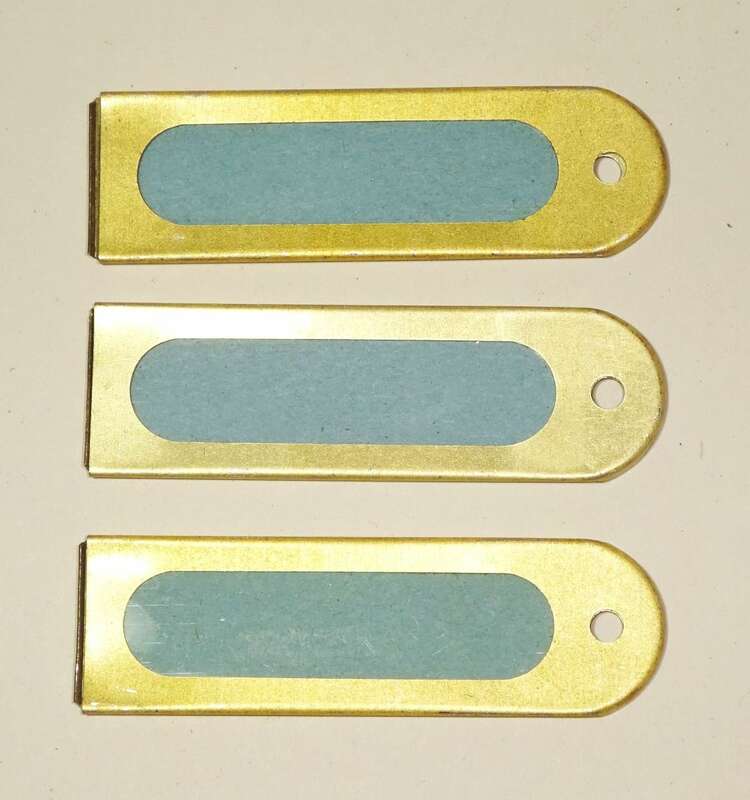 Schlüsselschilder Schlüsselanhänger 3 Stück Schlüsselring Metall DDR beschriftbar