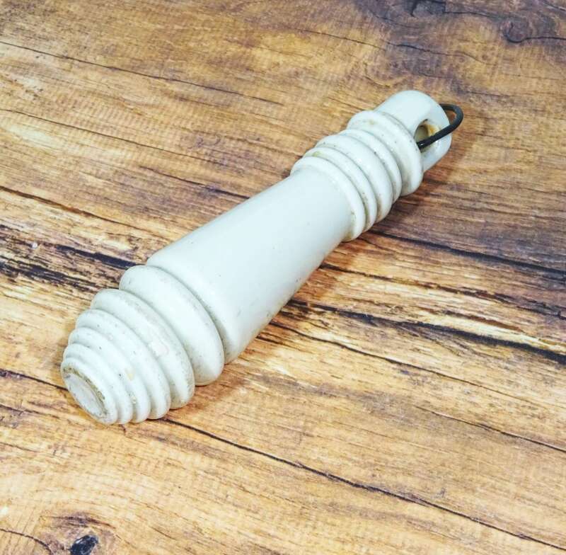 Alter Porzellan WC Griff Ziehen Klo Bad Toilettenzieher Vintage