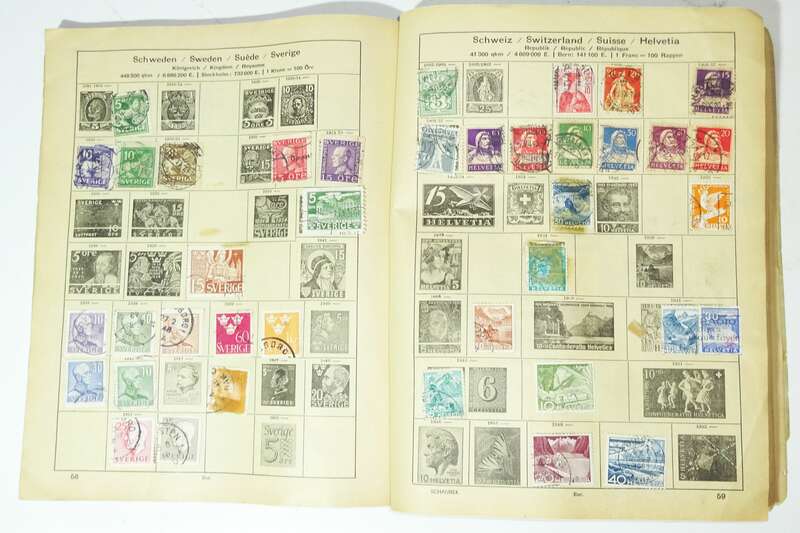 Altes Schaubek Briefmarkenalbum alle Welt mit Briefmarken ! (H3