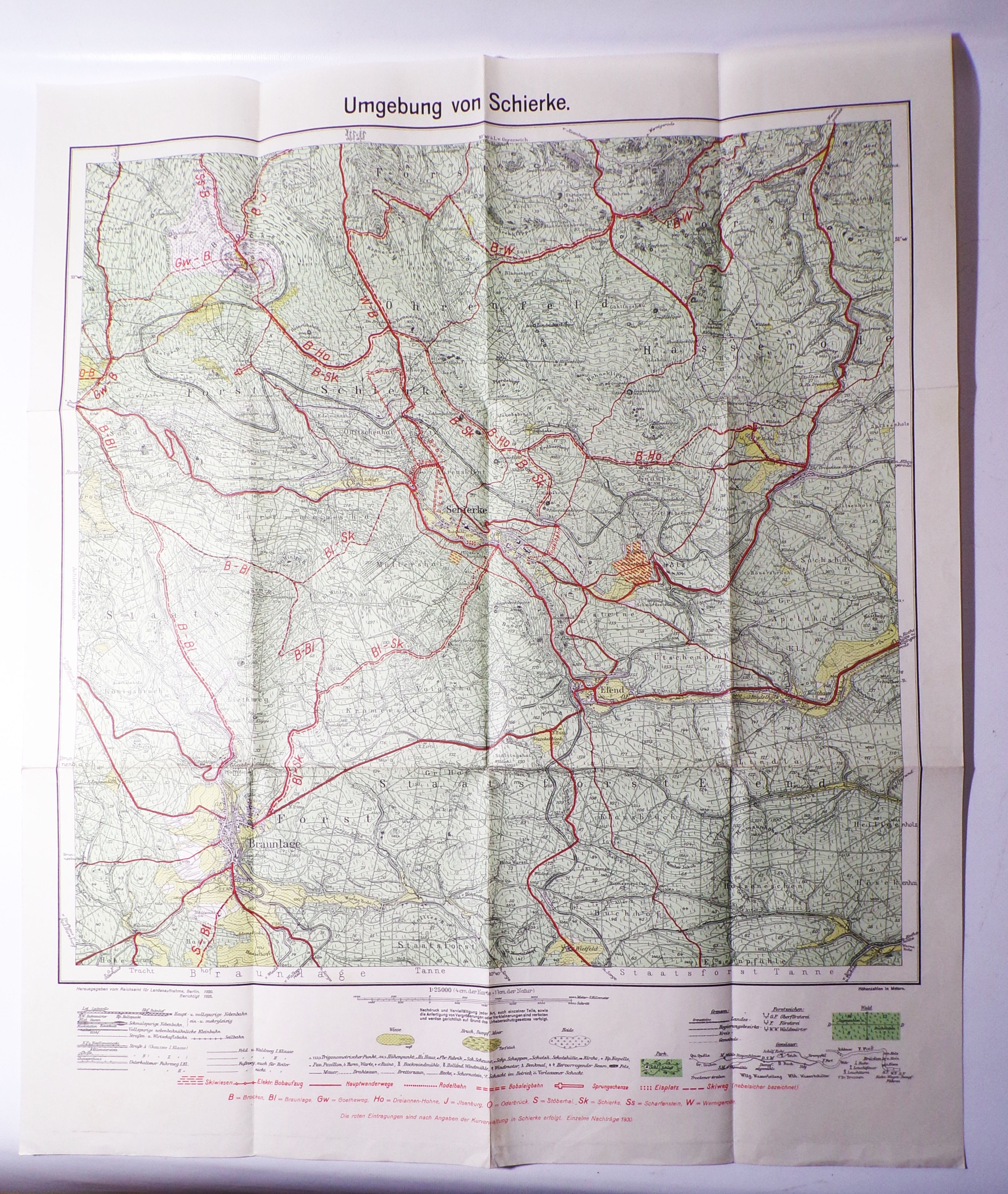 Reichskarte Schierke und Umgebung 1930er Landkarte