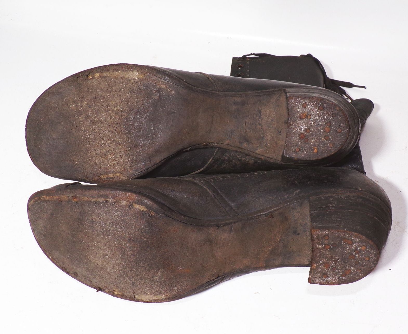 Alte Damen Schuhe Stiefel Leder Schnürschuhe Größe 37,5 um 1900