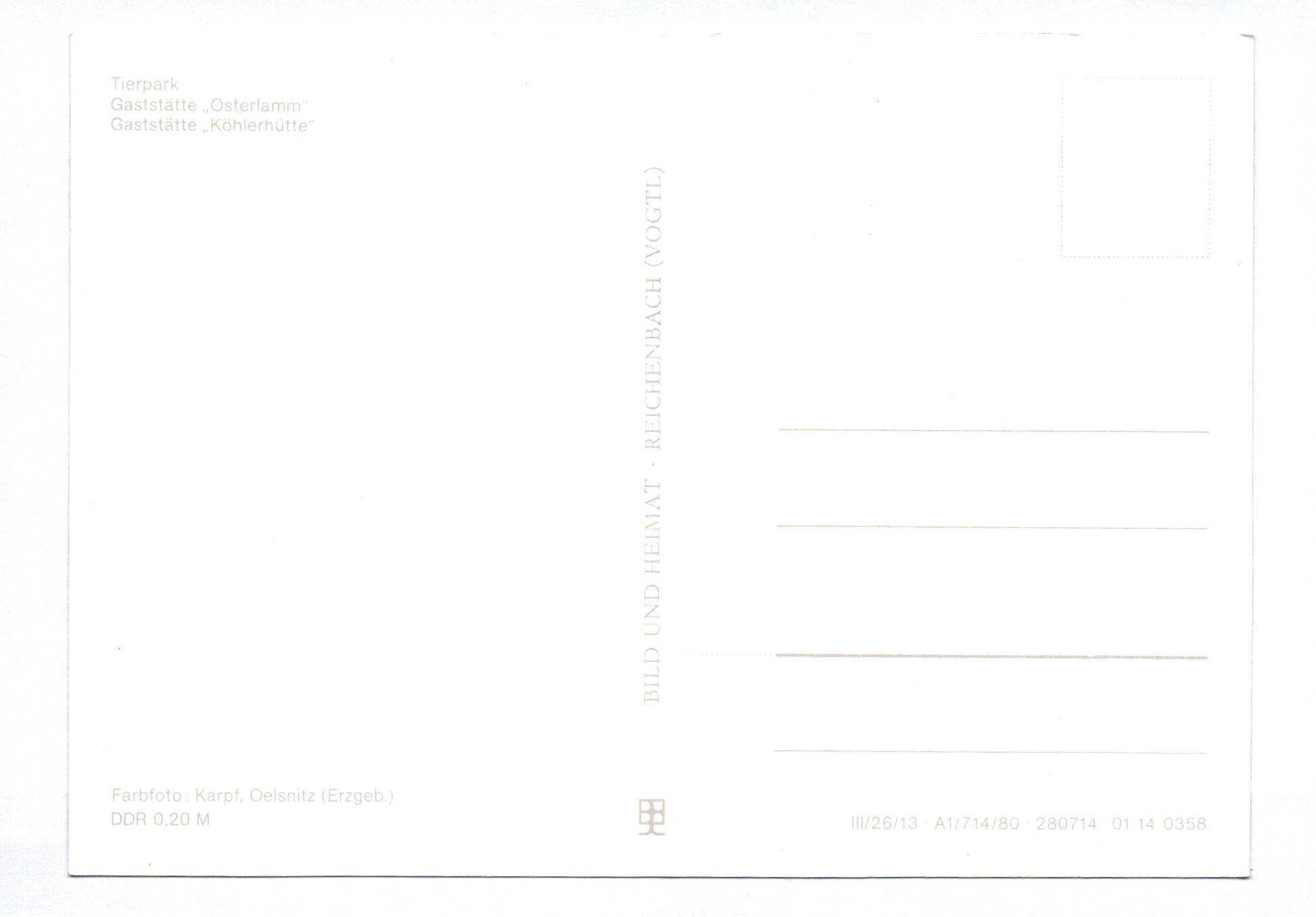 Ak Waschleithe Erzgebirge Tierpark Gaststätte Osterlamm Köhlerhütte 1980 Ak Waschleithe Erzgebirge Tierpark Gaststätte Osterlamm Köhlerhütte 1980