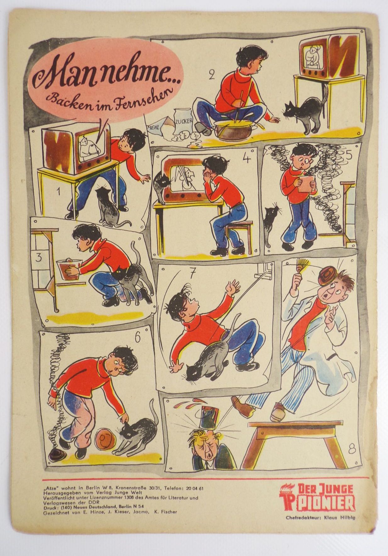 Atze erlebt Indien Atzeline Zeitschrift 15 von 1956 Junge Welt DDR