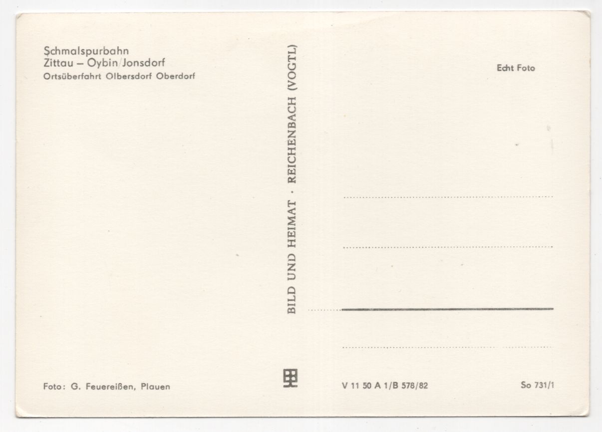 Ak Schmalspurbahn Zittau - Oybin Jonsdorf Ortsüberfahrt Olbersdorf Oberdorf