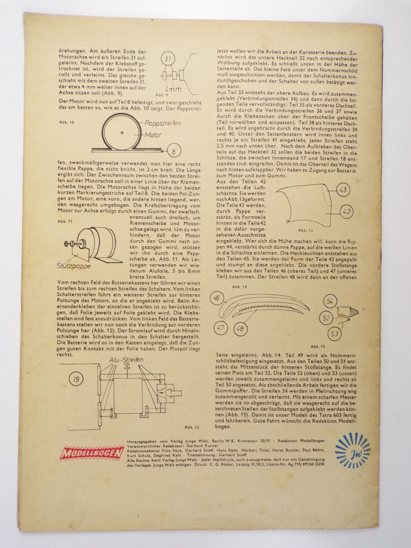 Kranich Bastelbogen PKW Tatra 603 Ausschneidebogen DDR Kranich Bastelbogen PKW Tatra 603 Ausschneidebogen DDR