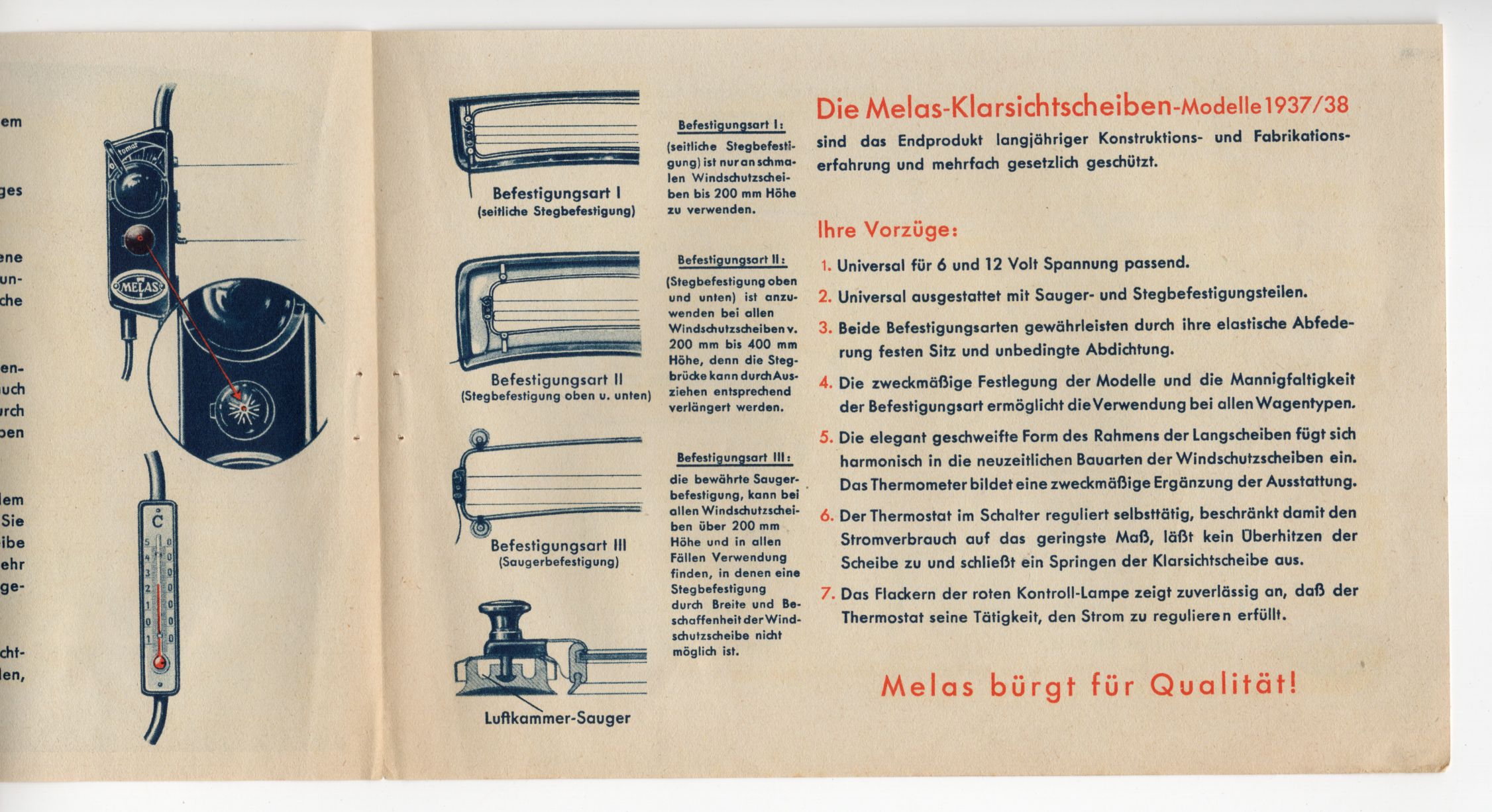 Prospekt MELAS Klarsichtscheibe Elektro Wischer Old Werbung Sammler Prospekt MELAS Klarsichtscheibe Elektro Wischer Old Werbung Sammler