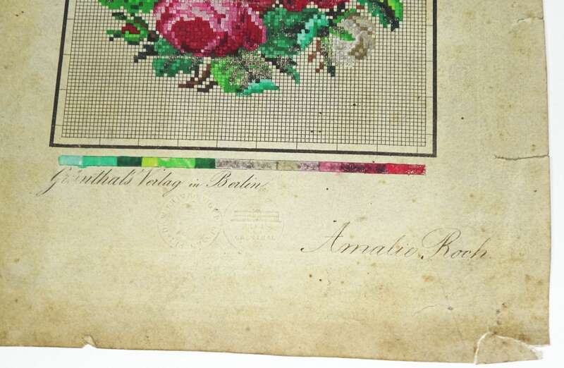 Konvolut Stickerei Vorlagen Handgemalt Grünthal Verlag Amalie Roch Handarbeit 1900er 