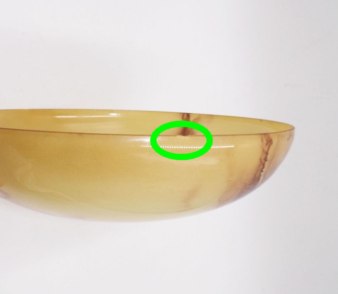 Alte Lampenschale Ersatzglas für Schalenlampe Art Deco 1940er Marmor Optik 