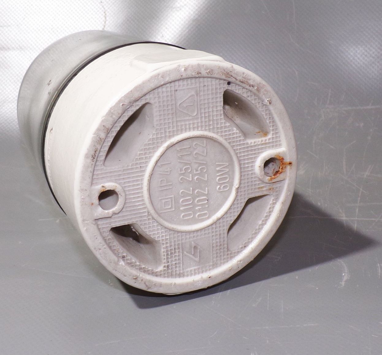 Alte Glaskolbenlampe Porzellan Glas Deckenlampe Kellerlampe Loft Deko