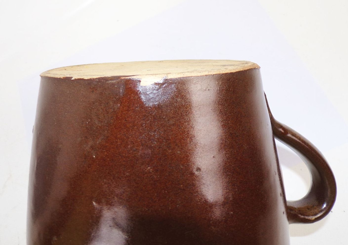 Irdenes Gefäß Henkel Braun bäuerlich Landhaus Deko urig