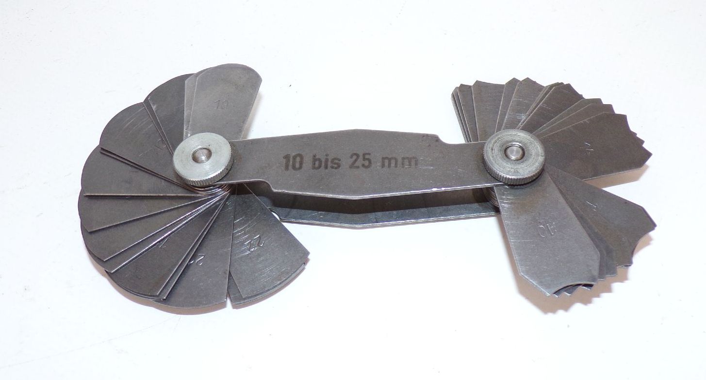 Remeba Dessau Lehre Radienlehre Messwerkzeug 10 bis 25 mm Metall DDR