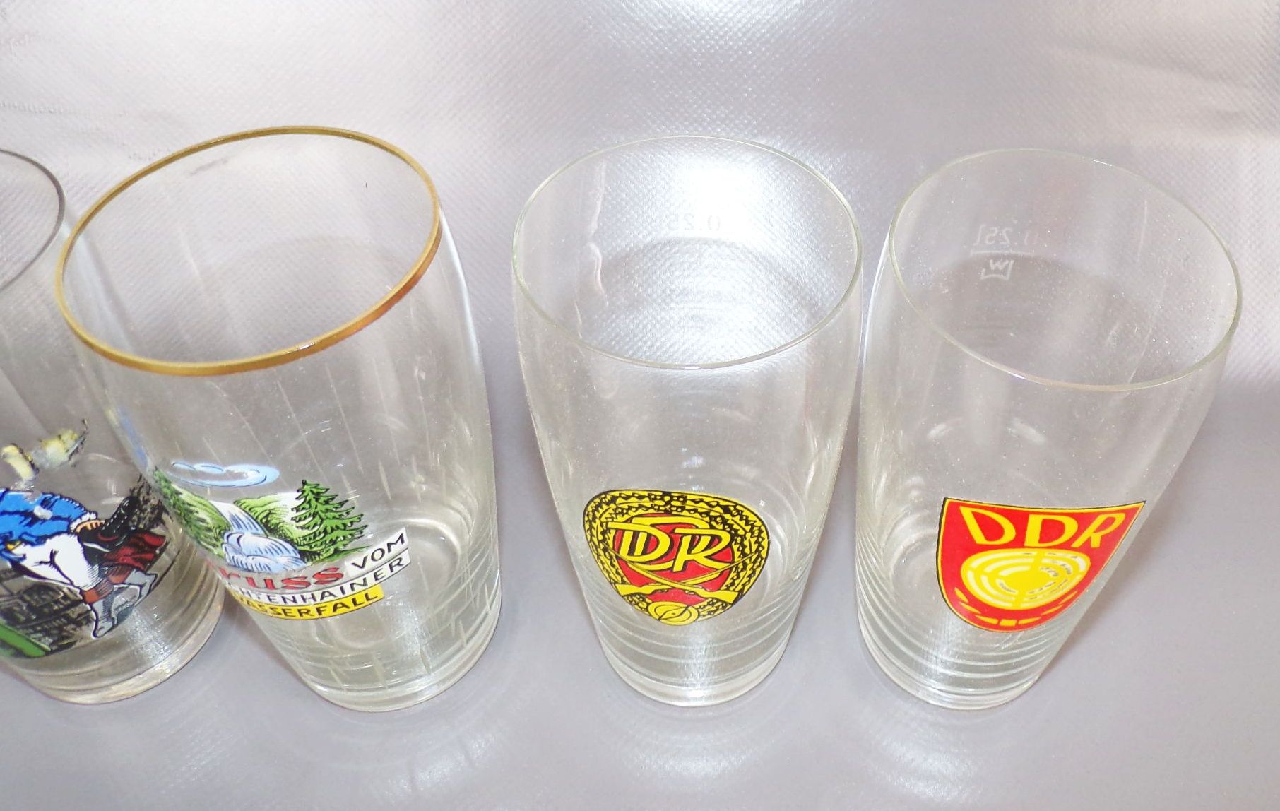 DDR Gläser Set Trachten Lichtenhainer Wasserfall GST vintage Deko