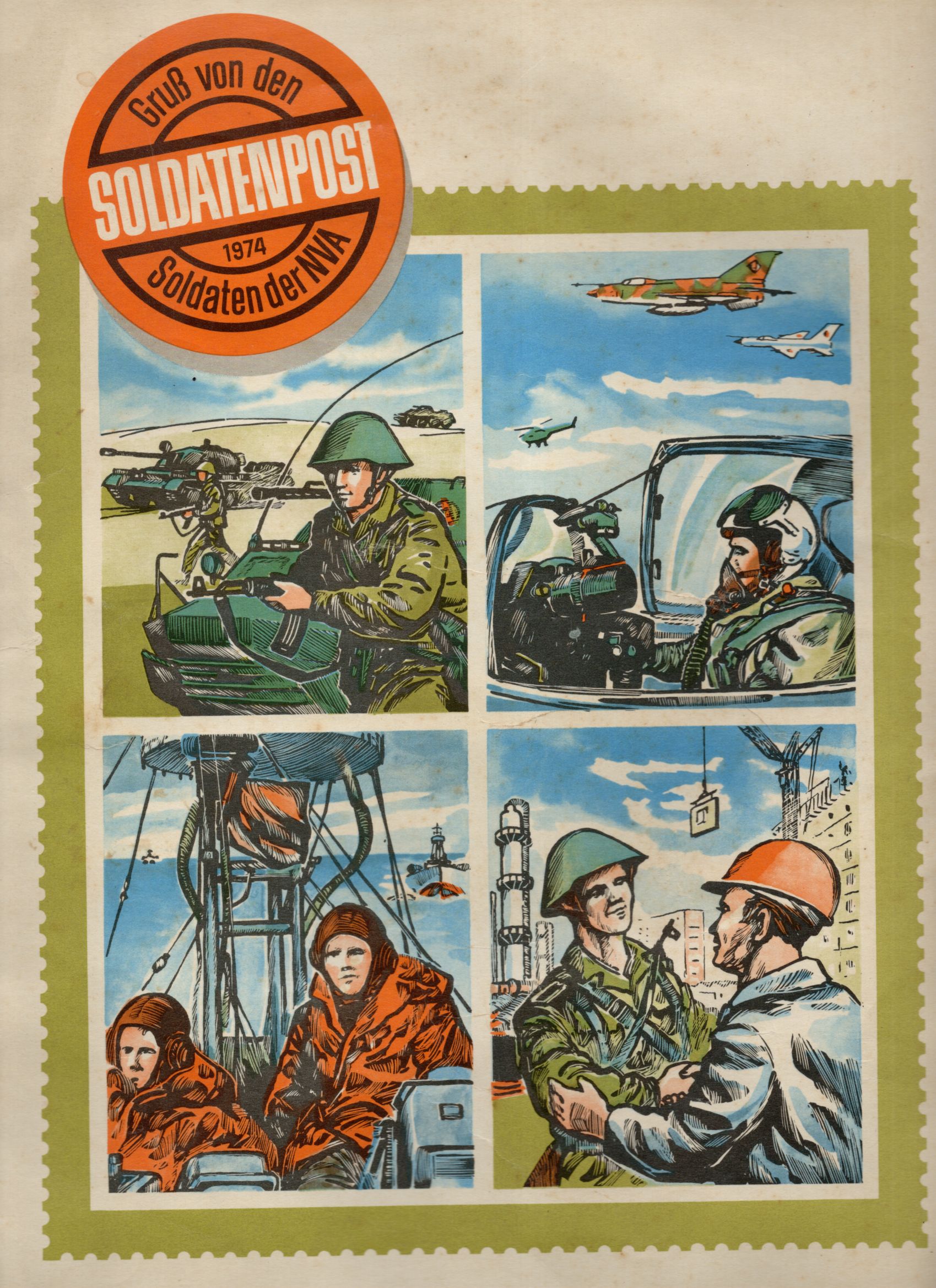Gruß von den Soldaten der NVA 1974 Soldatenpost 