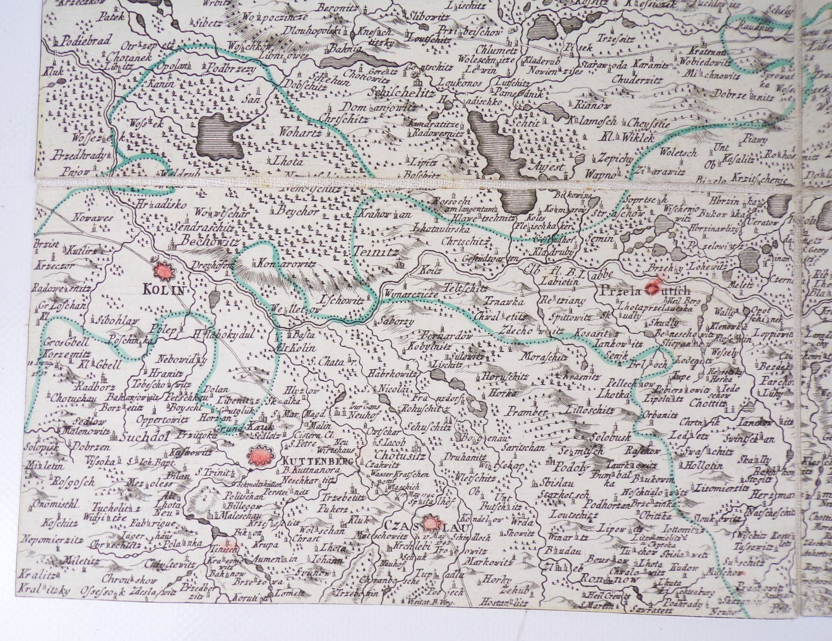 Le Royaume De Boheme 7 Kupferstich Landkarten um 1760 Böhmen