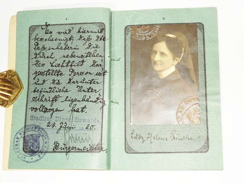 Reisepass Deutsches Reich Sachsen 1921 Pflegerin Danzig Purschdorf