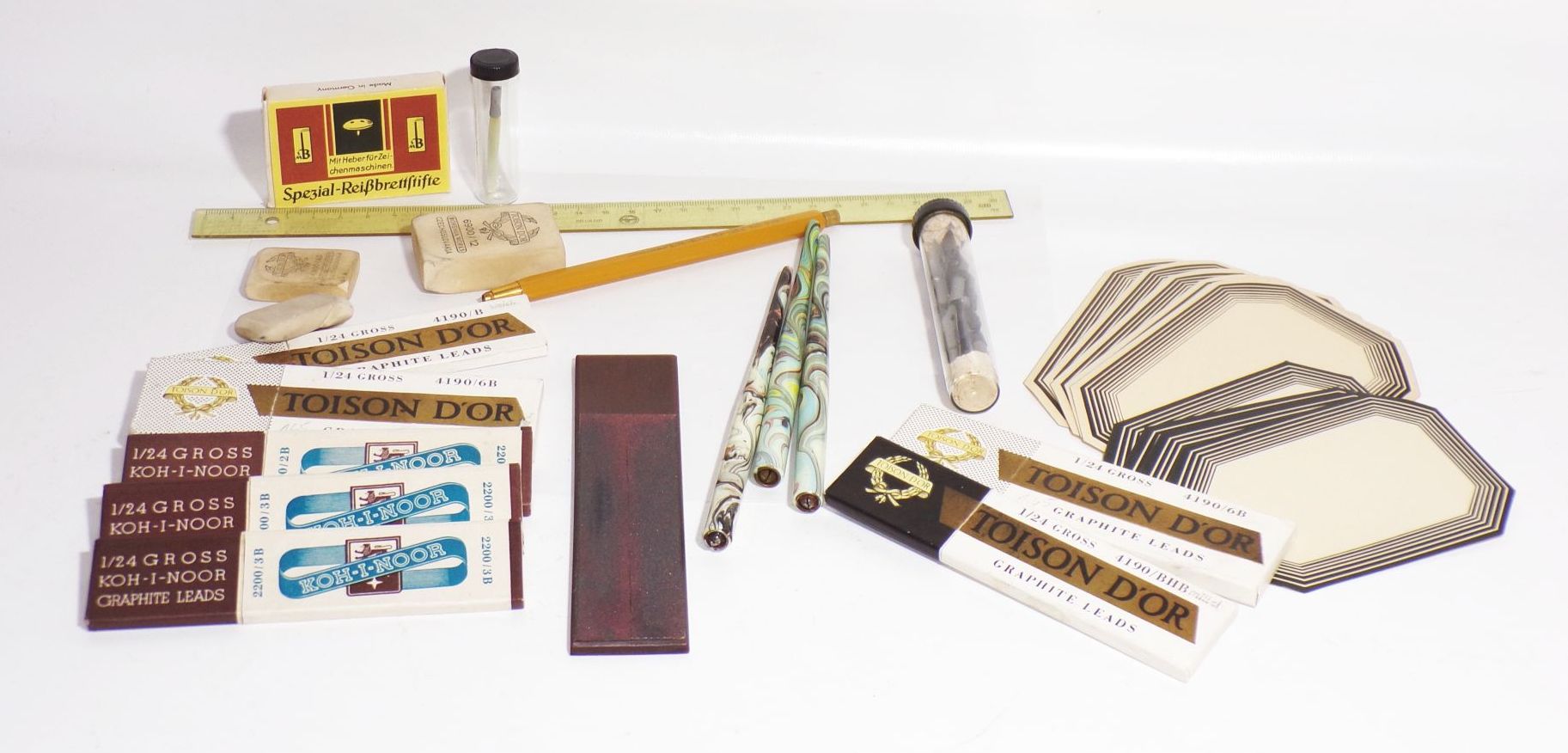 DDR Schreibwaren Federn Radiergummi Koh I Noor Minen Etiketten Minenstift