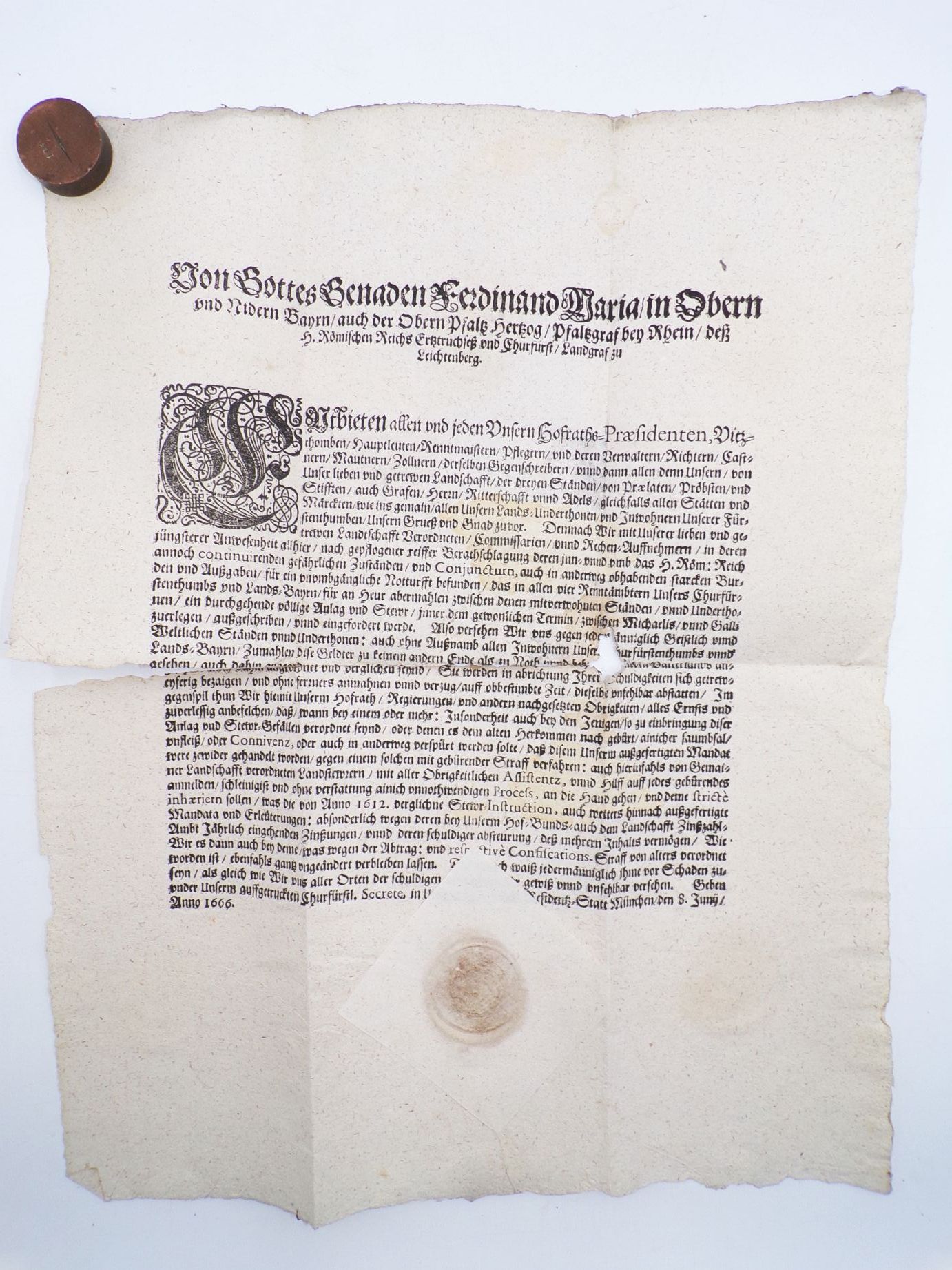 Edikt Ferdinand Maria Kurfürst Bayern 1666 