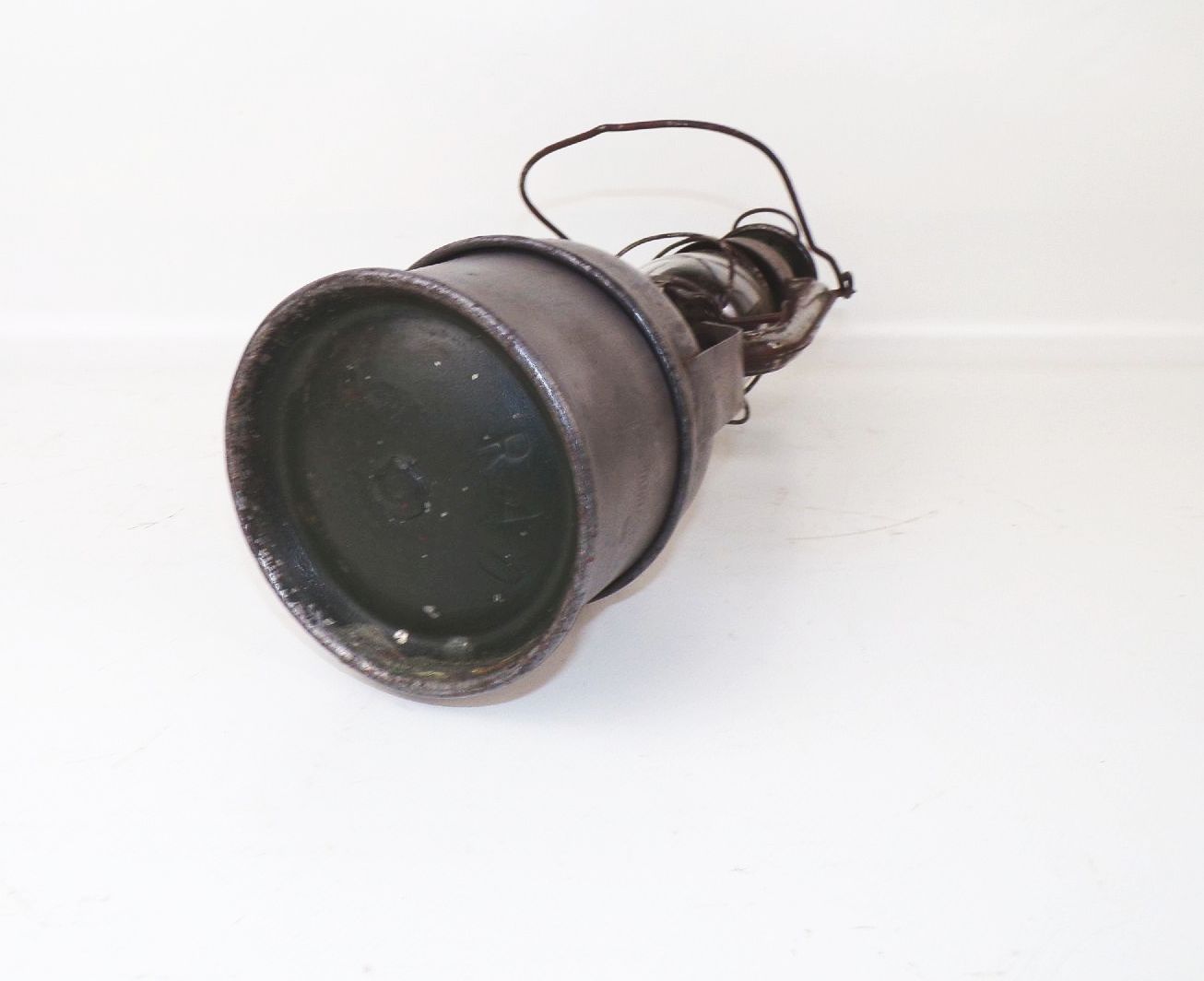 Alte Karbid Lampe Friemann u Wolf Zwickau Feuerhand Glas RAD Militär 2 Wk