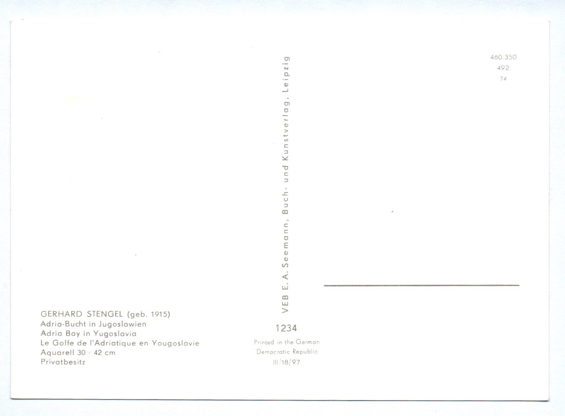 Künstler Ak Gerhard Stengel Adria Bucht in Jugoslawien