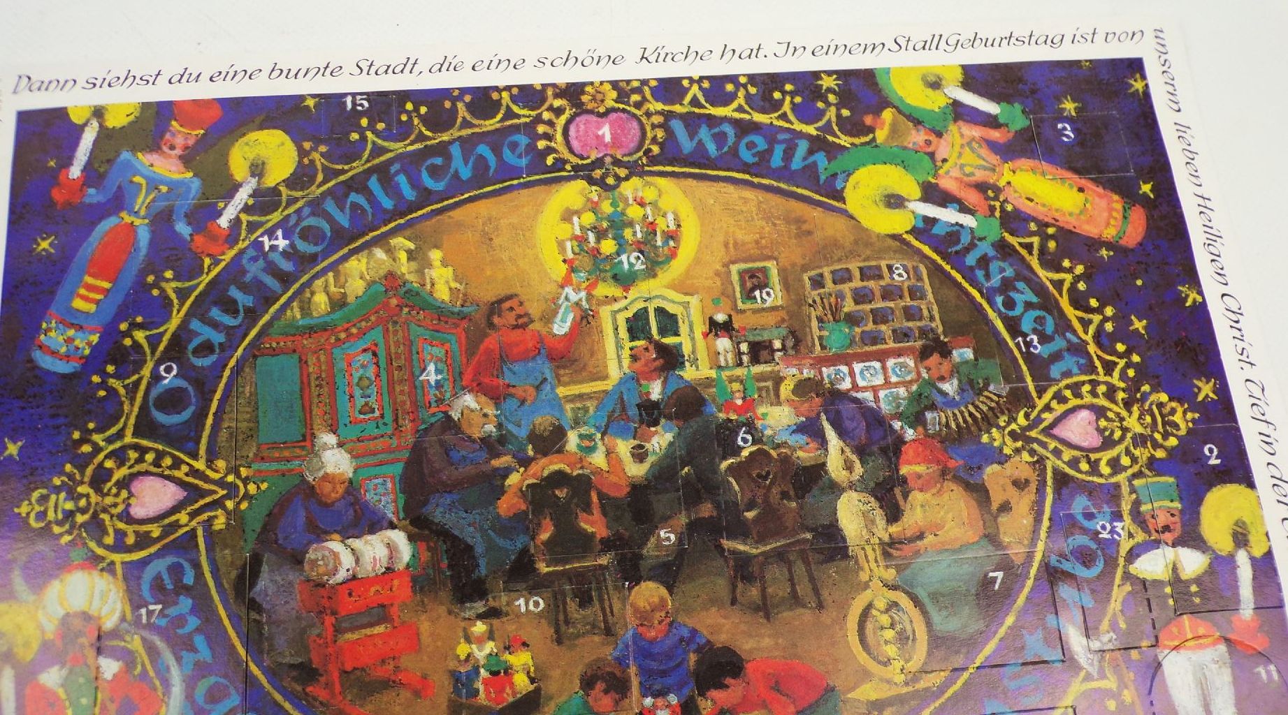 Adventskalender DDR Erzgebirgische Hutzenstube 1987 Oberlausitzer Kunstverlag